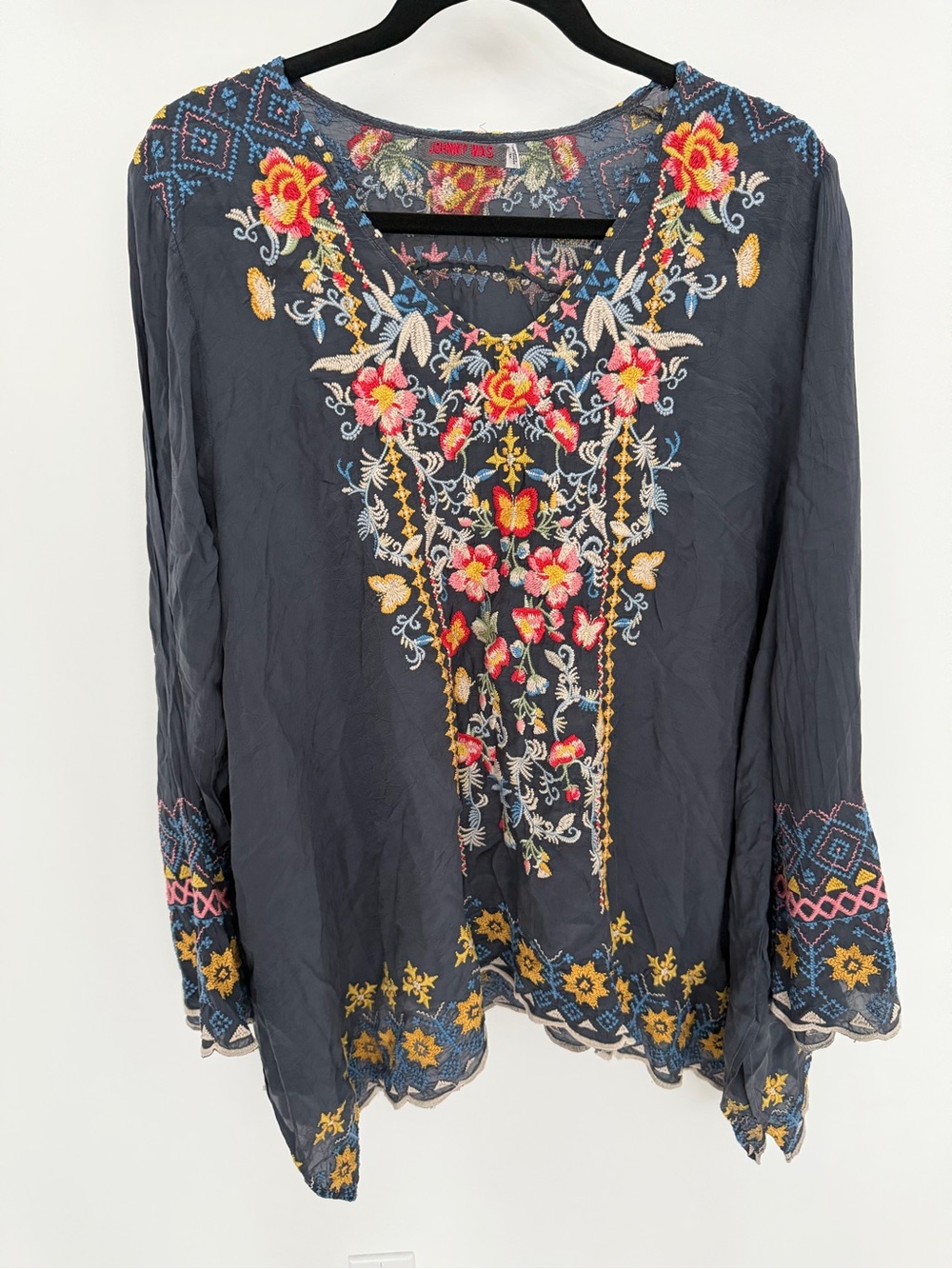 Johnny was Rosetta heavily embroidered tunic blouse RARE! - Picture 2 of 7